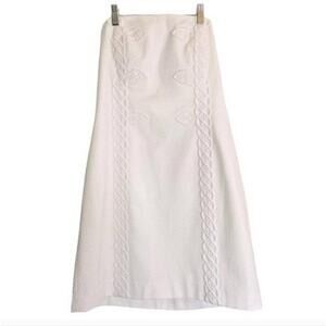Lilly Pulitzer Tansy White Strapless Textured Dress Zipper Resort Size 10